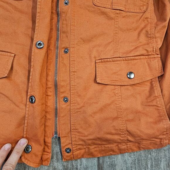 Thread and Supply Utility Jacket Women 1X Orange Lightweight Cargo Casual Fall - Picture 4 of 11